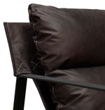 Miller Chocolate Genuine Leather Sling Accent Chair