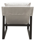 Miller White Linen Fabric Sling Accent Chair