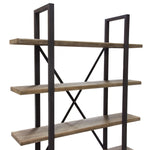 Montana Rustic Oak Wood/Metal 4-Tiered Bookcase