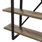 Montana Rustic Oak Wood/Metal 4-Tiered Bookcase