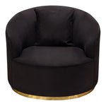 Raven Black Velvet Contoured Chair