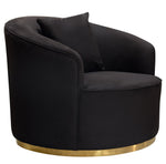 Raven Black Velvet Contoured Chair