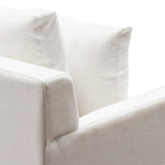 Seattle White Linen 2-Seat Sofa (Oversized)