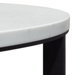 Surface White Engineered Marble/Metal End Table