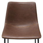 Theo 2 Weathered Chocolate PU Leather/Metal Bar Chairs