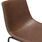 Theo 2 Weathered Chocolate PU Leather/Metal Bar Chairs