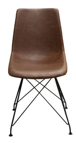 Theo 4 Chocolate PU Leather/Metal Side Chairs