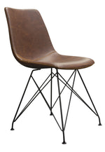 Theo 4 Chocolate PU Leather/Metal Side Chairs