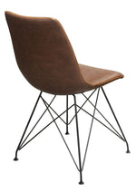 Theo 4 Chocolate PU Leather/Metal Side Chairs