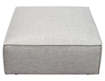 Vice Barley Plush Textured Fabric Square Ottoman