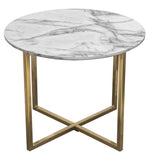 Vida Faux Marble Finish/Gold Metal End Table