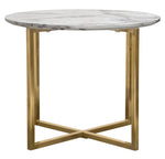 Vida Faux Marble Finish/Gold Metal End Table