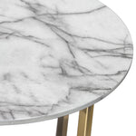 Vida Faux Marble Finish/Gold Metal End Table