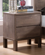 Alba Hazelnut Wood 2-Drawer Nightstand