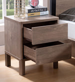 Alba Hazelnut Wood 2-Drawer Nightstand