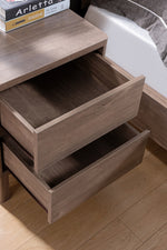 Alba Hazelnut Wood 2-Drawer Nightstand