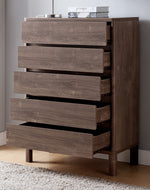 Alba Hazelnut Wood 5-Drawer Chest