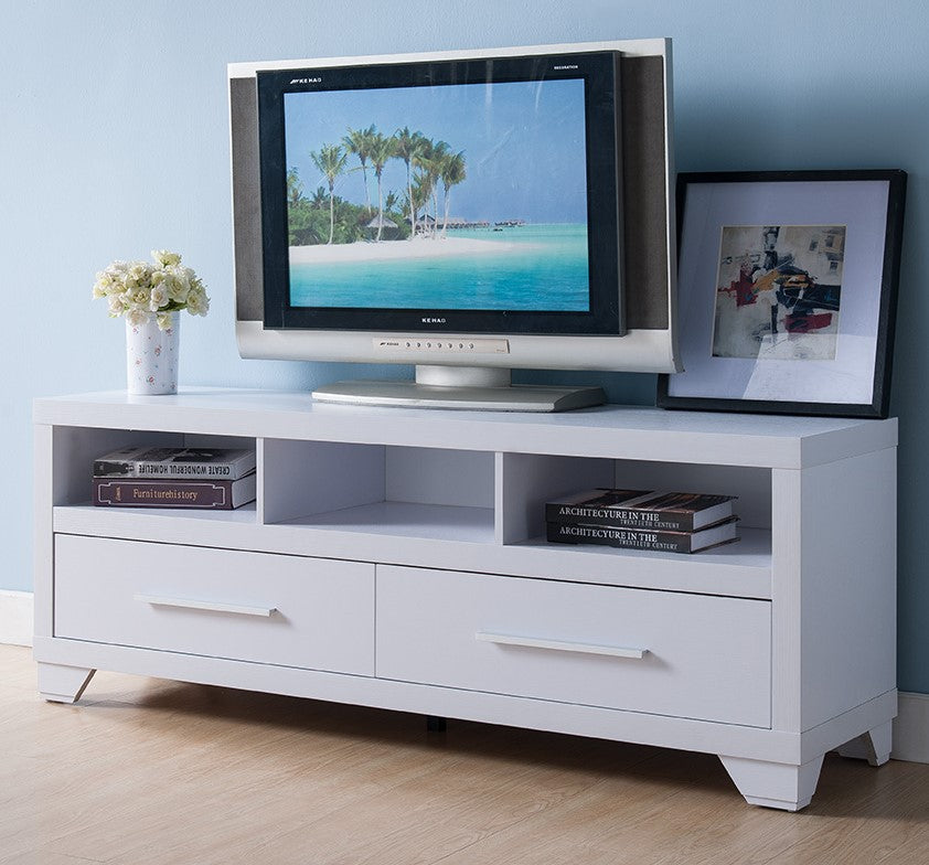 Marta White Wood 3-Drawer TV Stand