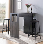 Sable Distressed Grey/Black Rectangular Bar Table