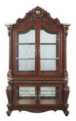 Picardy Cherry Oak Wood/Glass Curio Cabinet with Touch Light