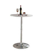 Nessa White Plastic/Chrome Bar Table