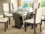 Manhattan Gray Wood Dining Table w/ Glass Top