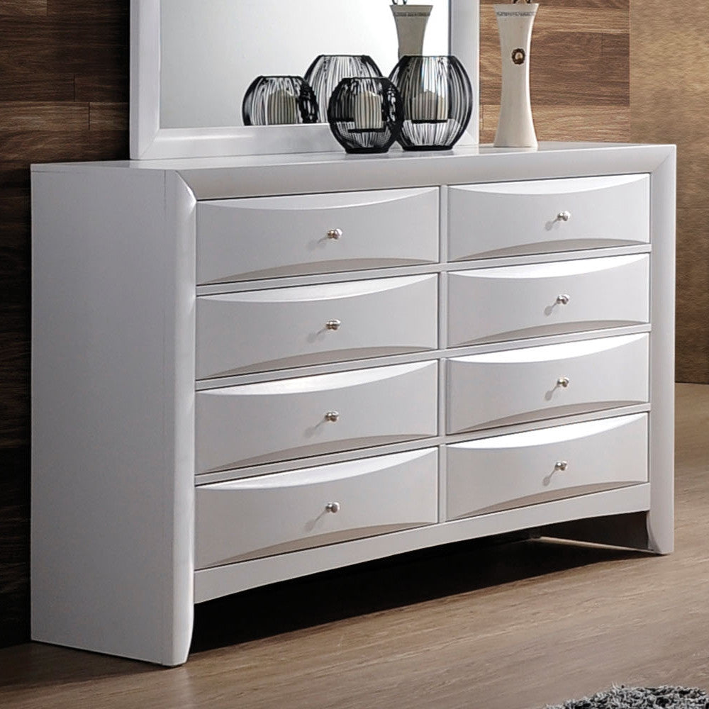 Ireland White Wood 8-Drawer Dresser