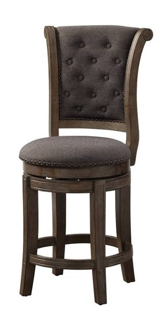 Glison Charcoal Fabric/Walnut Wood Counter Height Chair