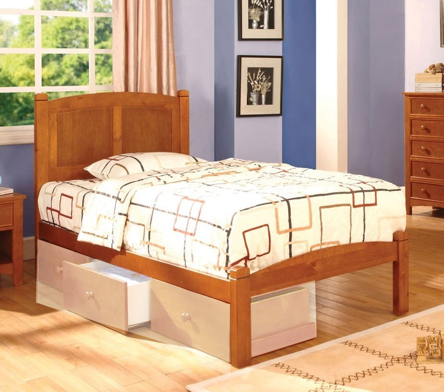 Cara Oak Wood Twin Bed