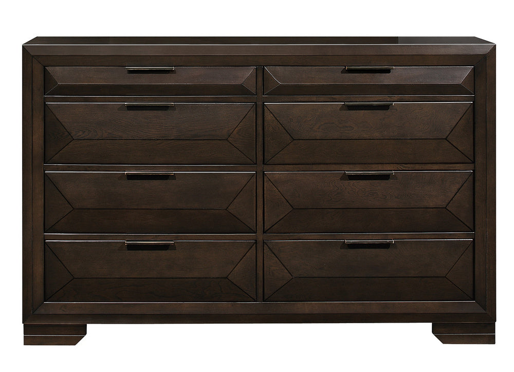 Chesky Warm Espresso Wood 8-Drawer Dresser