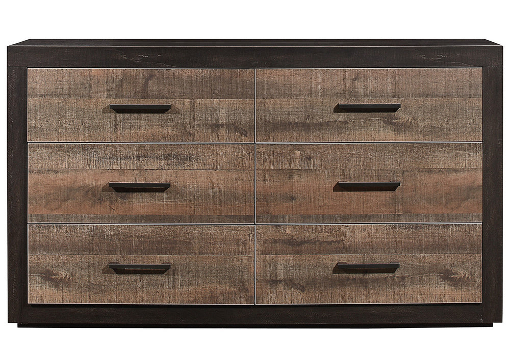 Miter Rustic Mahogany & Dark Ebony Wood Dresser