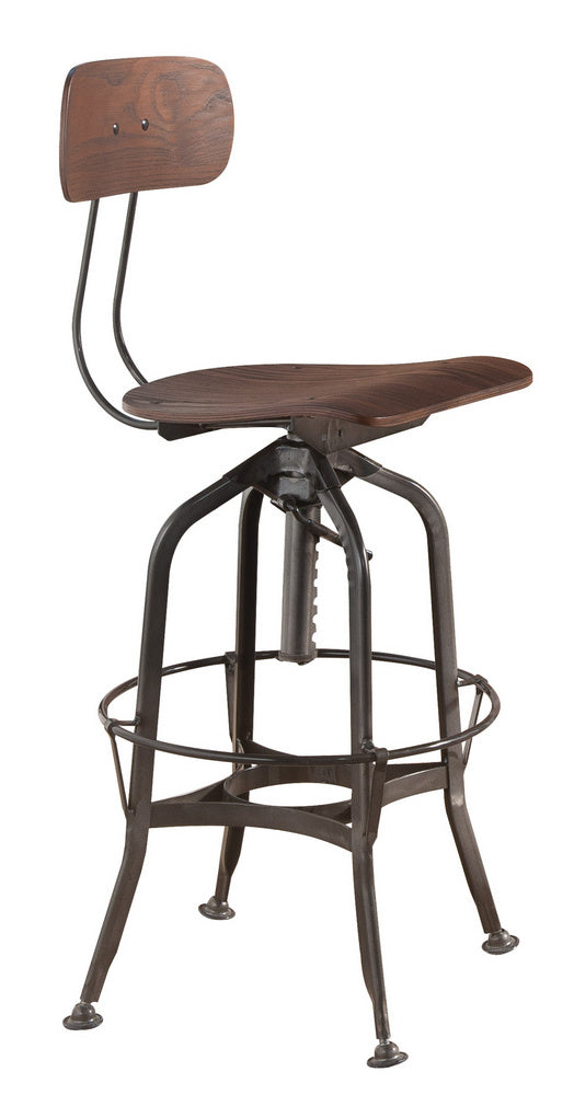 Kaeso Walnut Wood/Gunmetal Metal Bar Chair