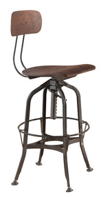 Kaeso Walnut Wood/Gunmetal Metal Bar Chair