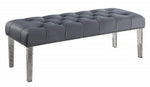 Hayden Grey Velvet/Acrylic Accent Bench