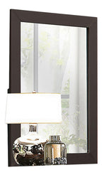 Lorenzi Dark Brown Upholstered Vinyl Dresser Mirror