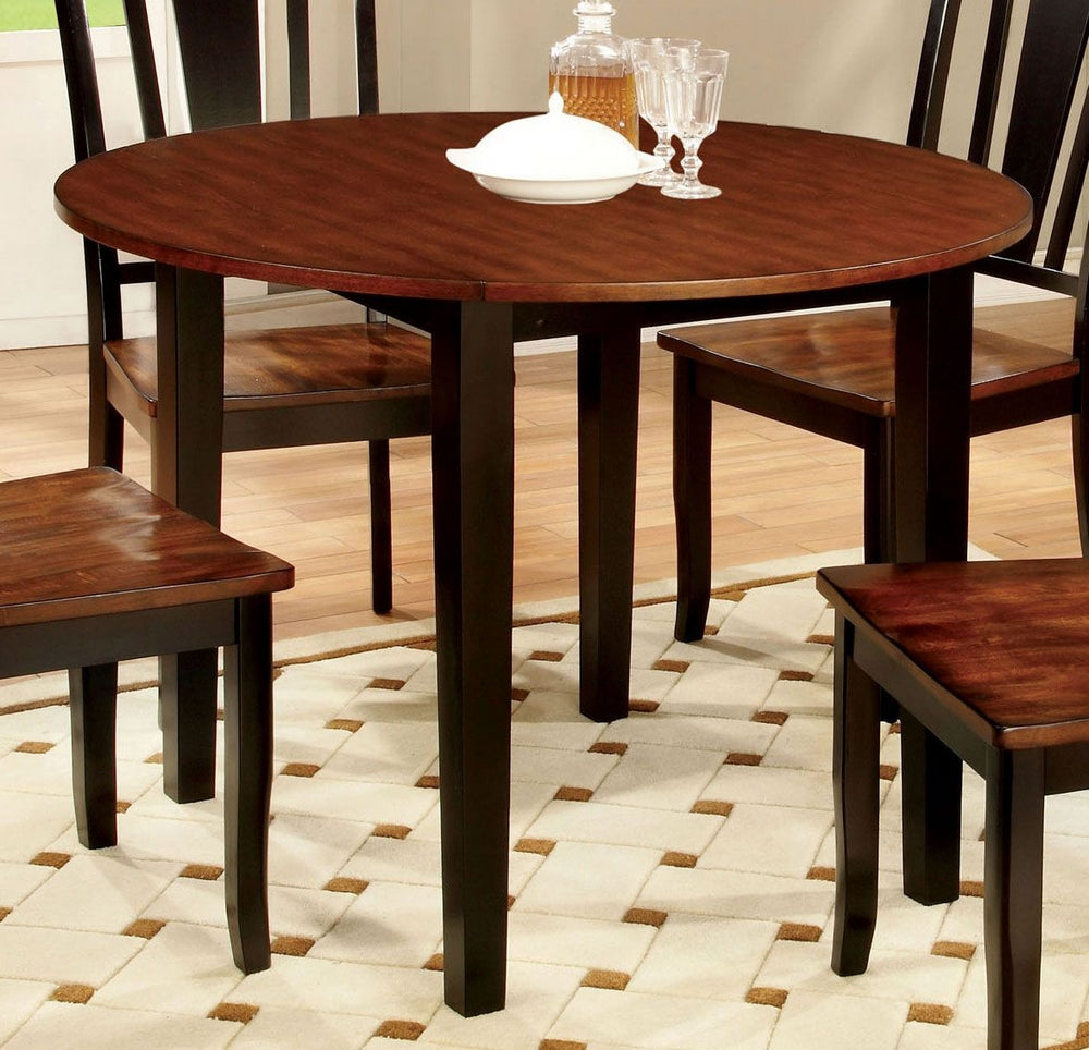 Dover Black & Cherry Dining Table w/ Drop Leaf