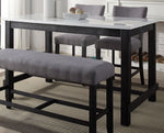 Yelena Weathered Espresso Wood/Marble Counter Height Table