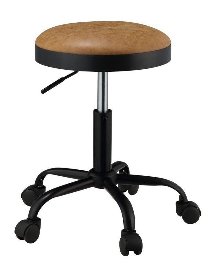 Ouray 2 Vintage Caramel PU Leather/Black Metal Stools