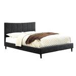 Ennis Dark Gray Fabric Twin Bed (Oversized)