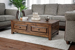 Annabel Walnut Wood Coffee Table with Storage