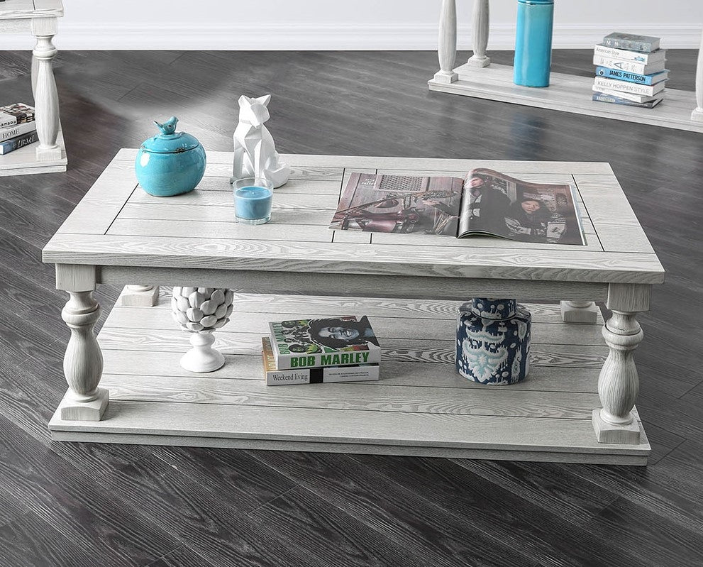 Arlington Antique White Wood Coffee Table