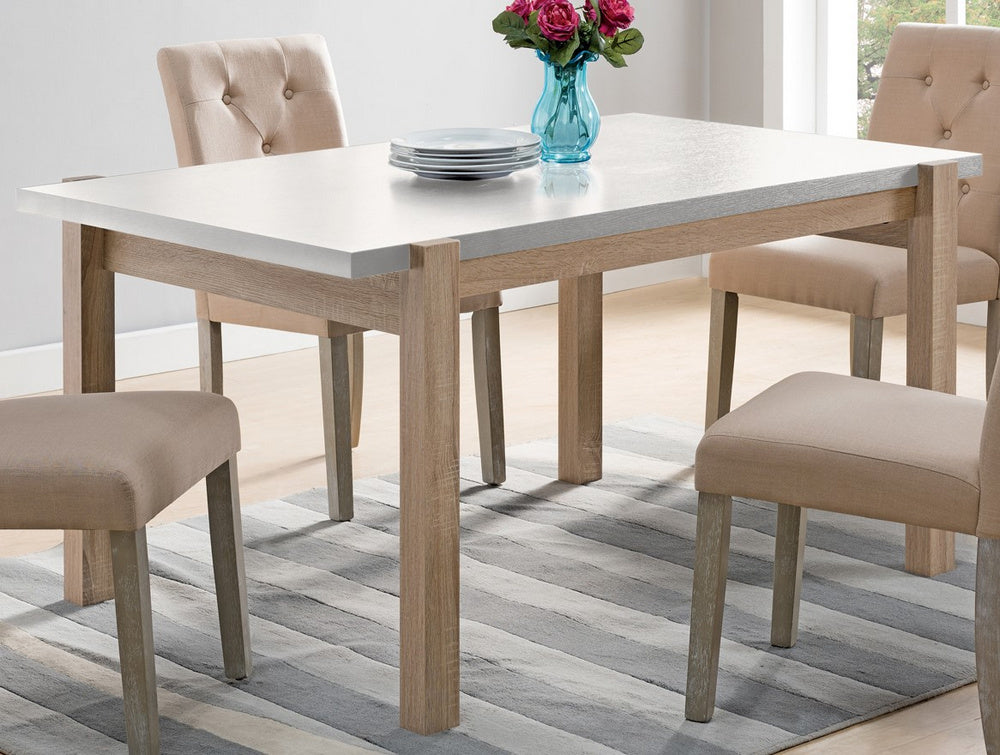 Keira White Wood Rectangular Dining Table