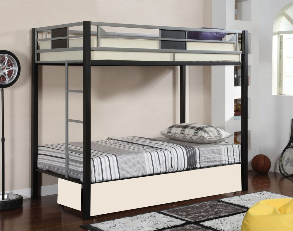 Clifton Silver/Gun Metal Twin/Twin Bunk Bed