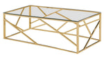 Selma Gold Metal/Clear Glass Coffee Table