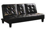 Verano Black Faux Leather Click-Clack Sofa Bed