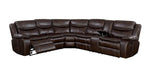 Pollux Brown Manual Recliner Sectional Sofa