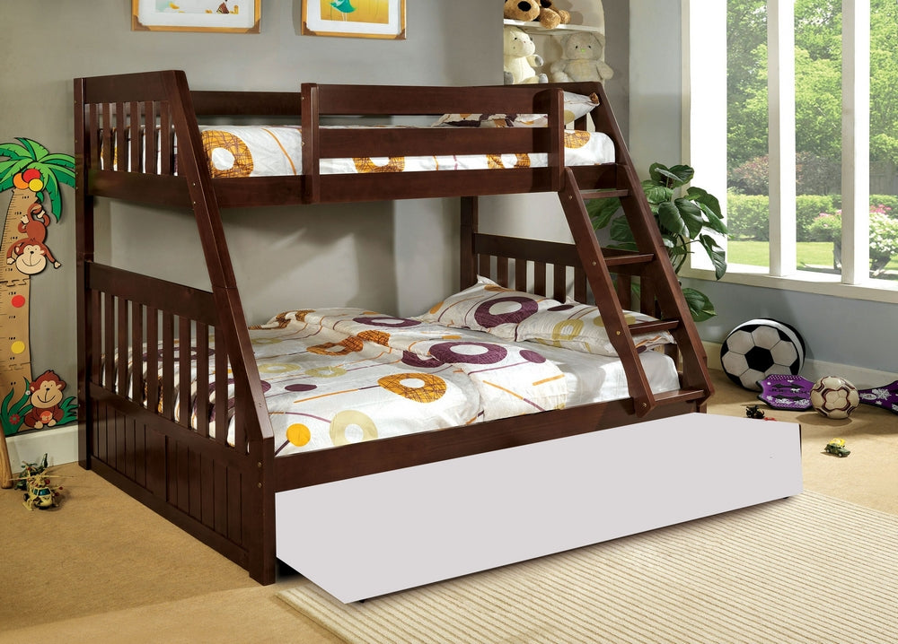 Canberra Dark Walnut Twin over Full Bunk Bed