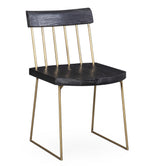 Madrid 2 Matte Black Pine Wood/Metal Side Chairs