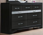 Naima Black Wood Dresser with Jewelry Drawer