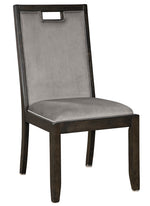 Hyndell 2 Gray/Dark Brown Wood Side Chairs